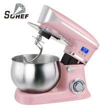Amazon hot sale pink color plastic housing planetary stand mixer with opening Transparent anti-splash lid